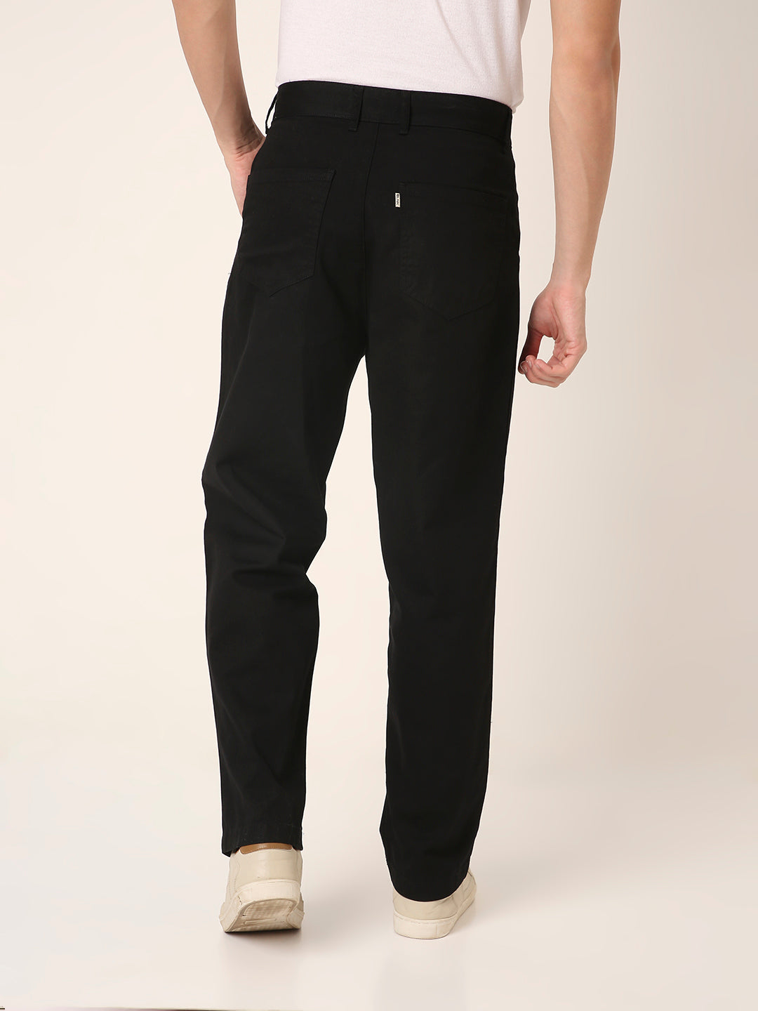 BLACK Classic Straight Fit Cotton PANTS