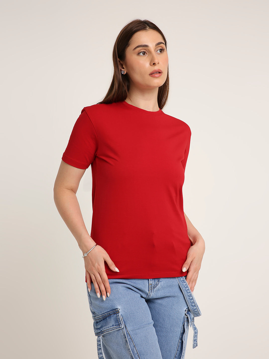 REGULAR FIT T-SHIRT: RED