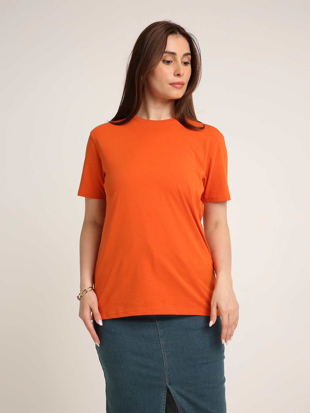 REGULAR FIT T-SHIRT: ORANGE