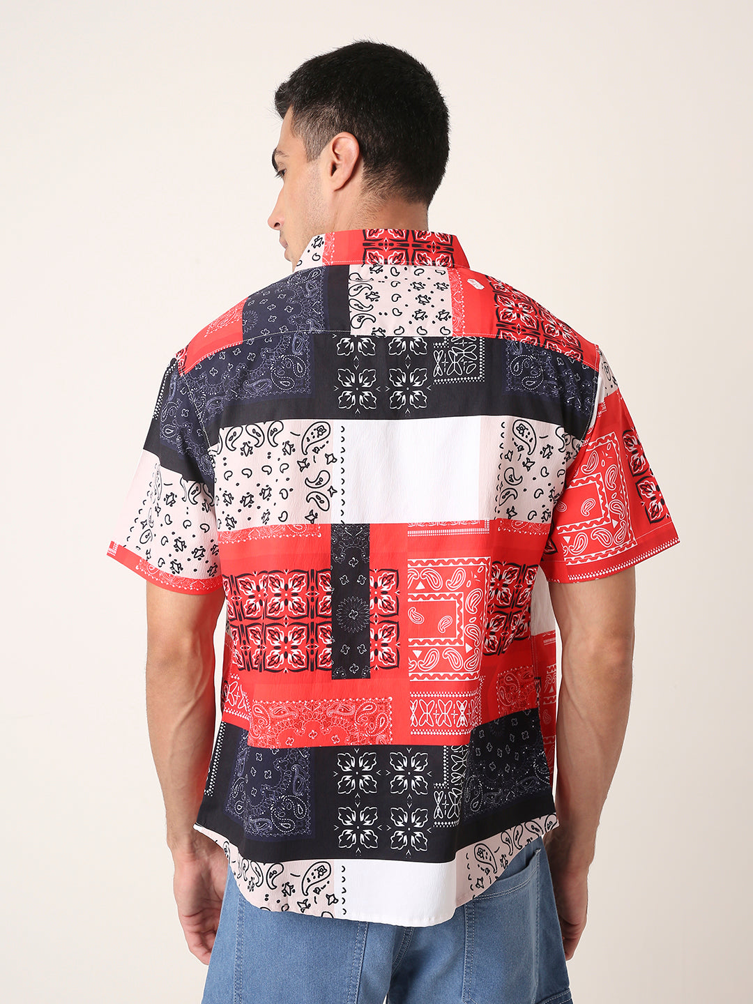 BANDANA Patch Printed Short Sleeve Casual Shirt