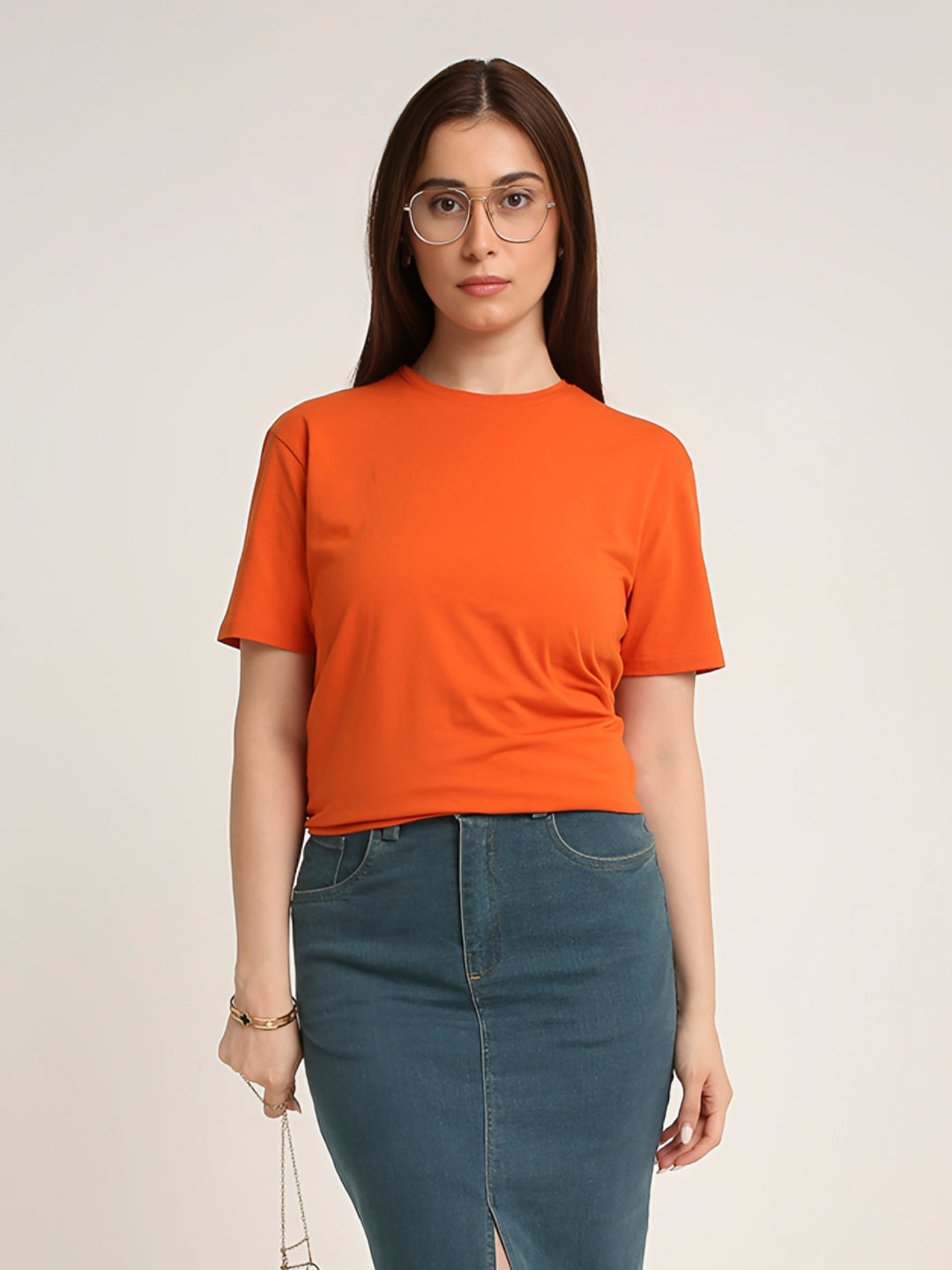 REGULAR FIT T-SHIRT: ORANGE