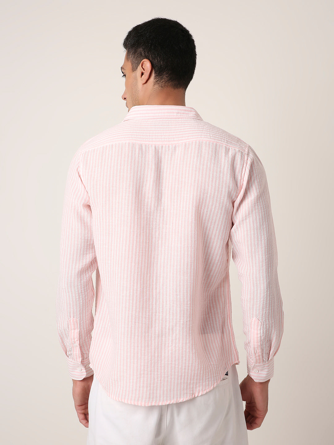 PINK Vertical Striped Casual Shirt