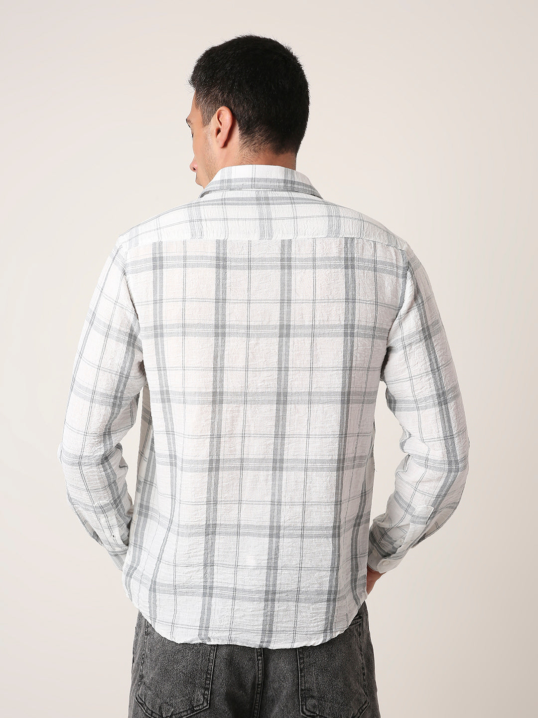 GRAY Casual CHECK Shirt