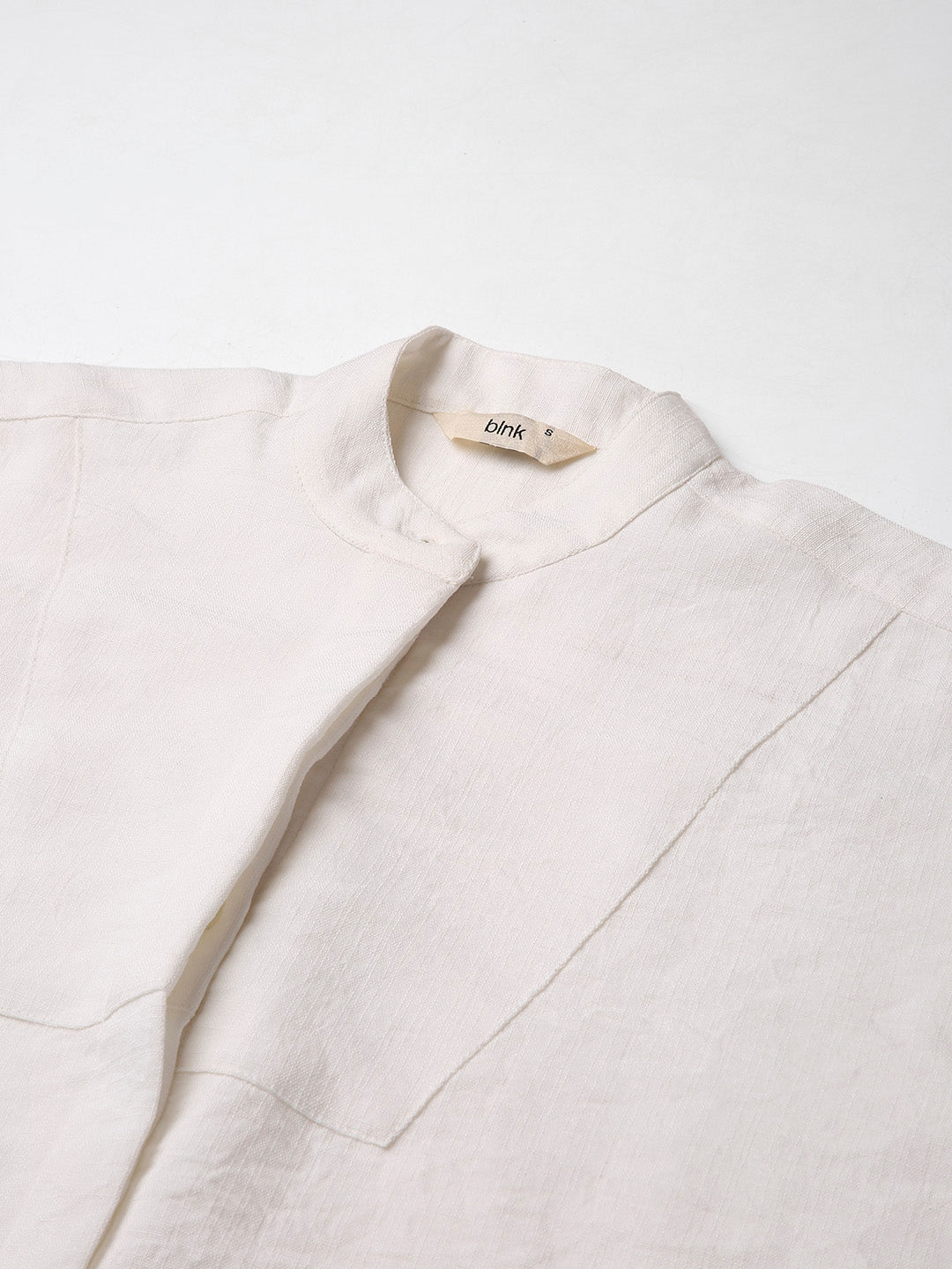 WHITE MANDARIN COLLAR SHIRT