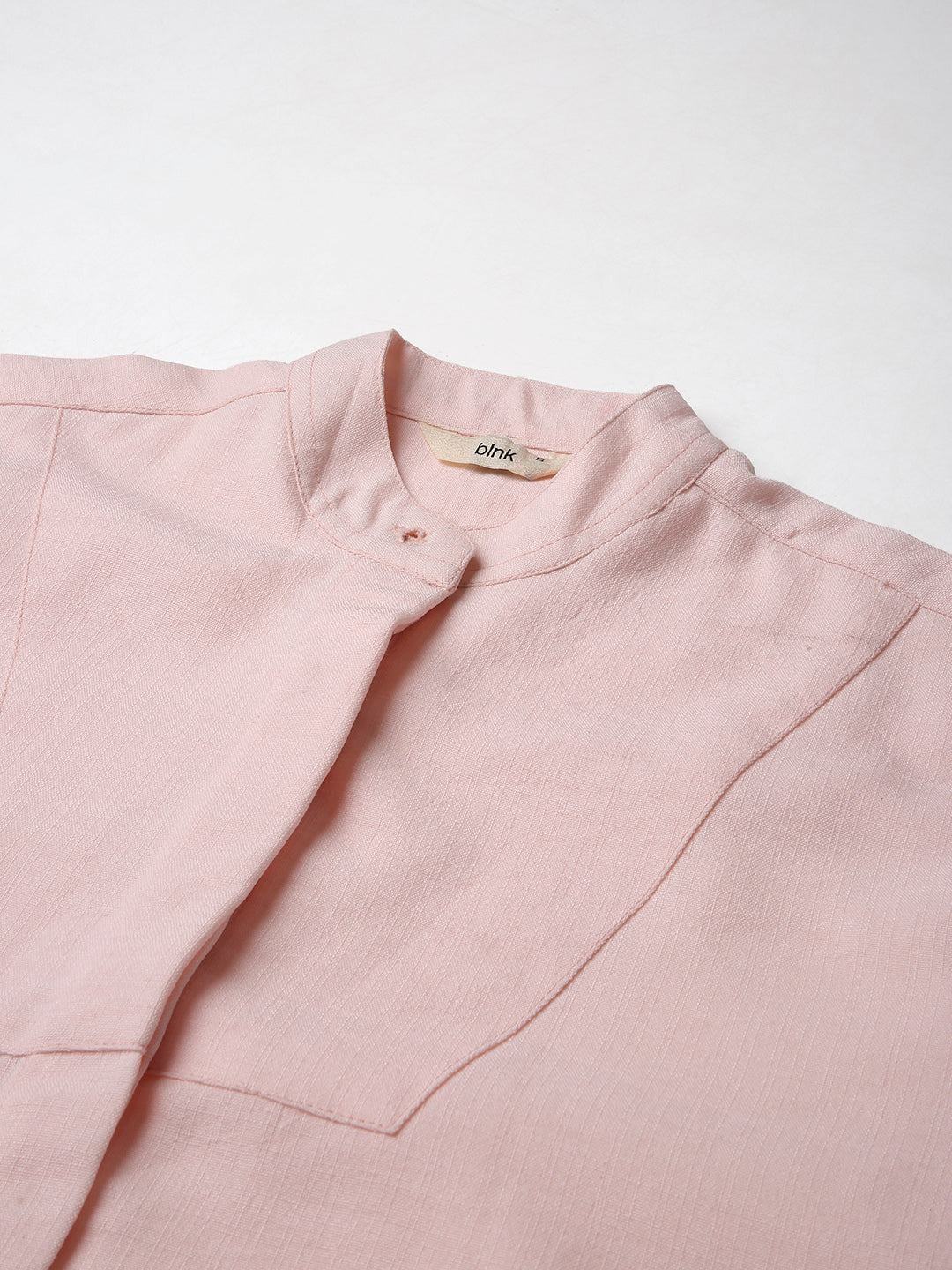 PINK MANDARIN COLLAR SHIRT