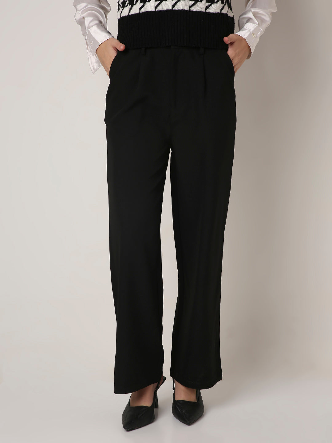 High-Waist Wide-Leg Trousers