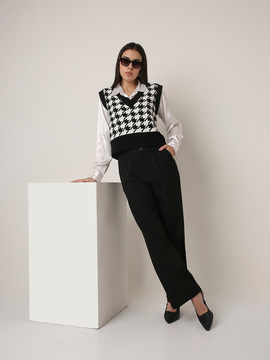High-Waist Wide-Leg Trousers