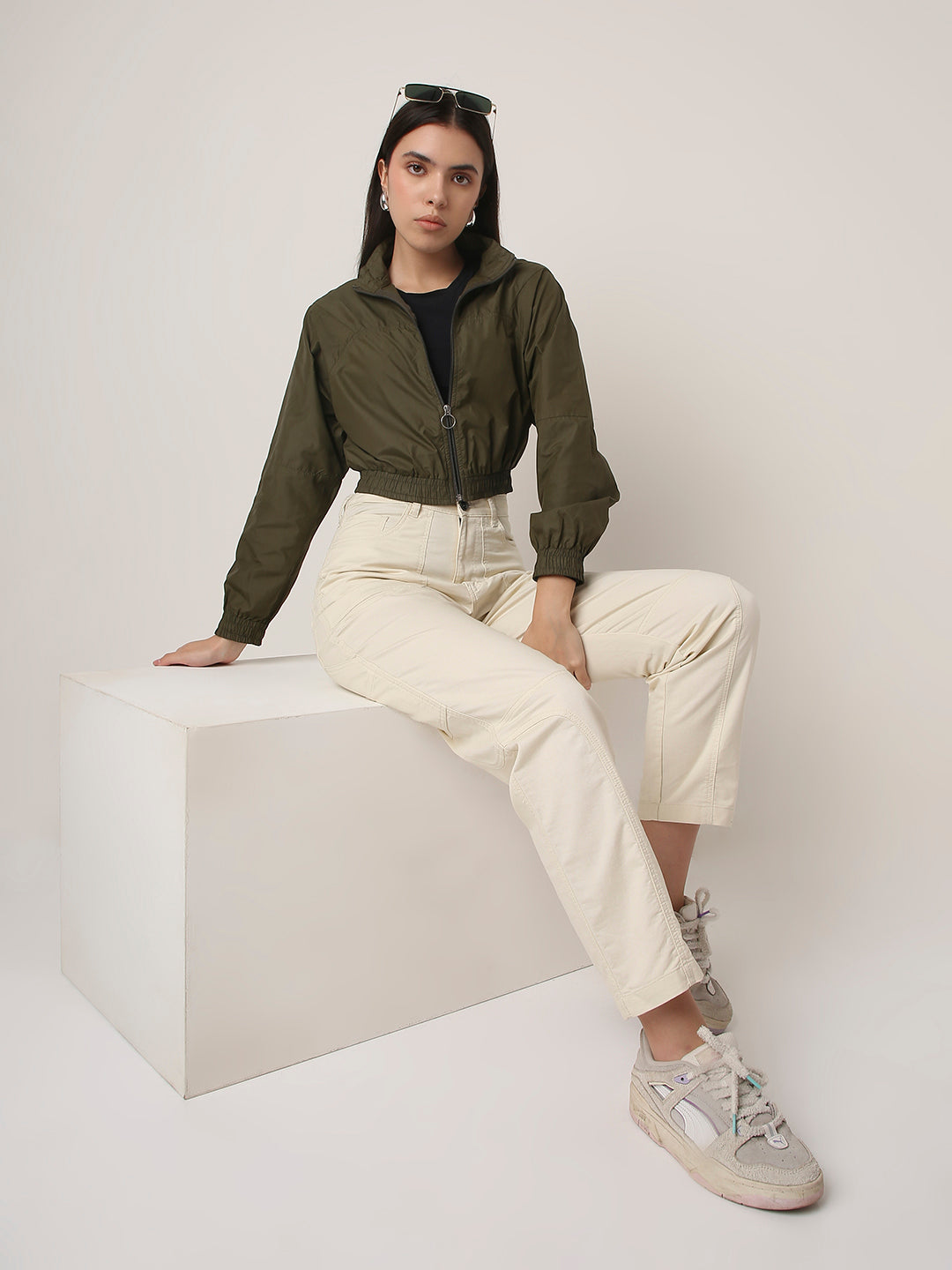 High-Waist Utility Cargo Pants