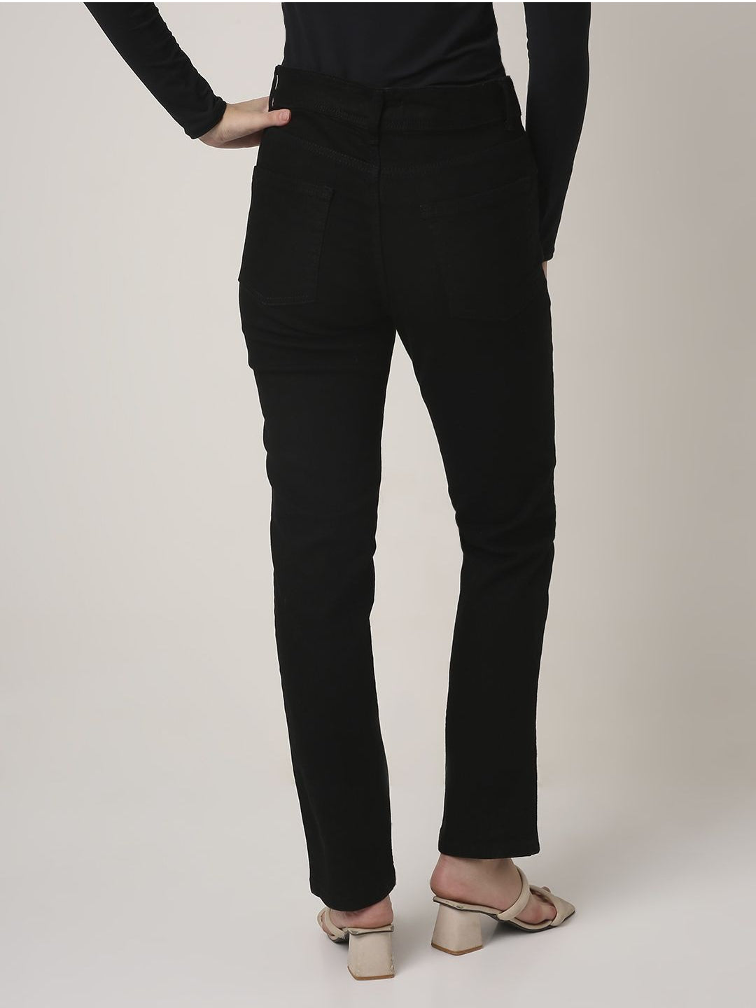 Black High-Waist Slim-Fit Jeans