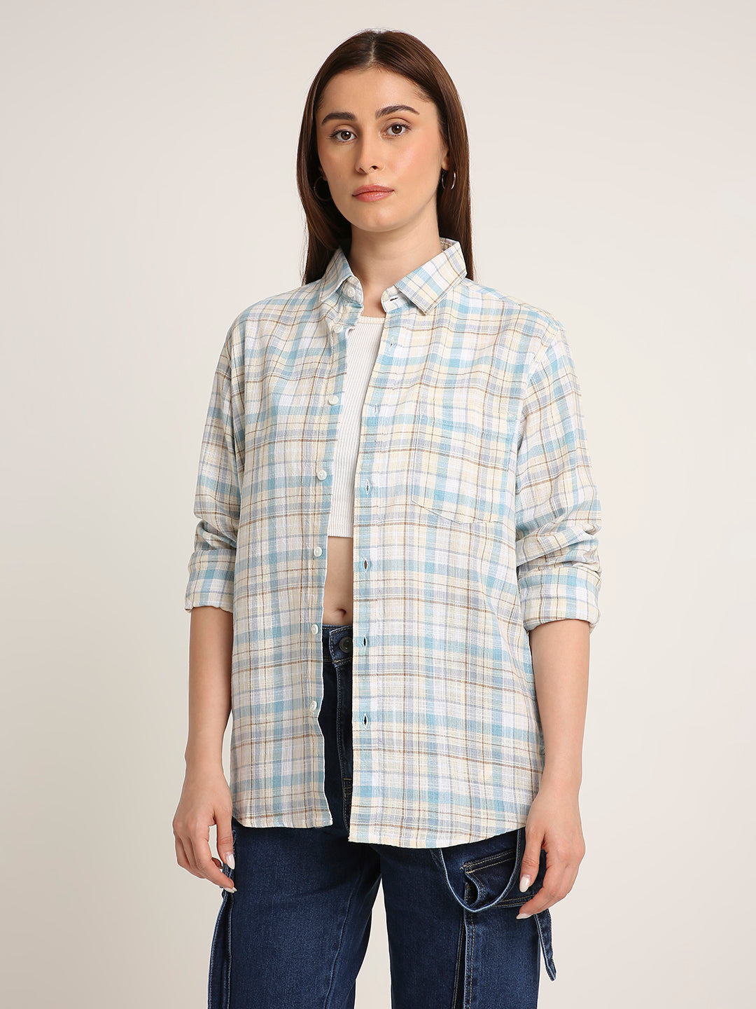 Fawn Checked Classic Full Sleeve Shirt