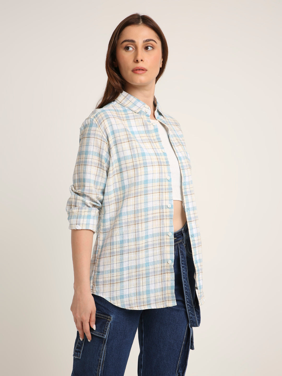Fawn Checked Classic Full Sleeve Shirt