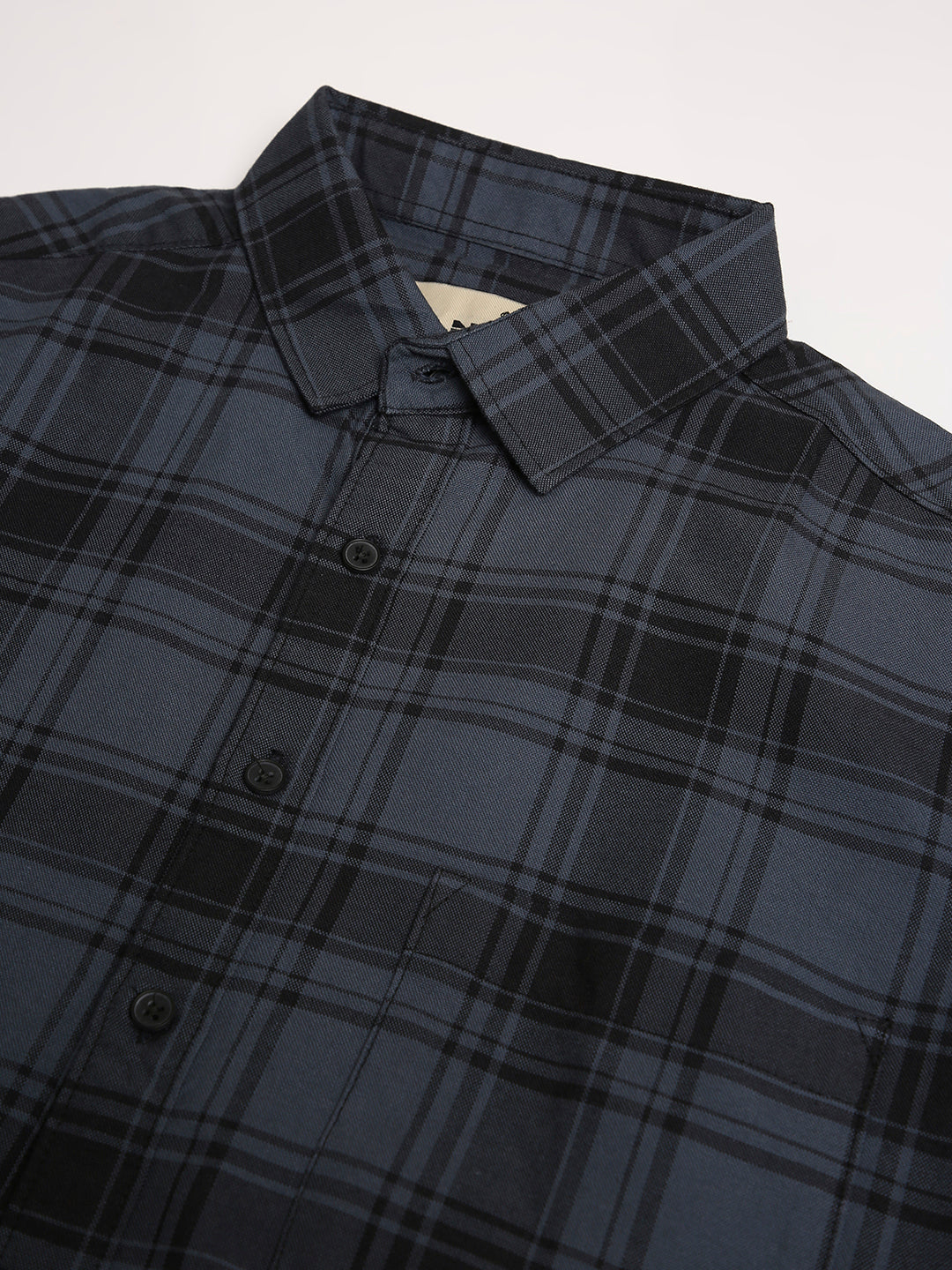 Blue Oxford Checked Oversized Shirt