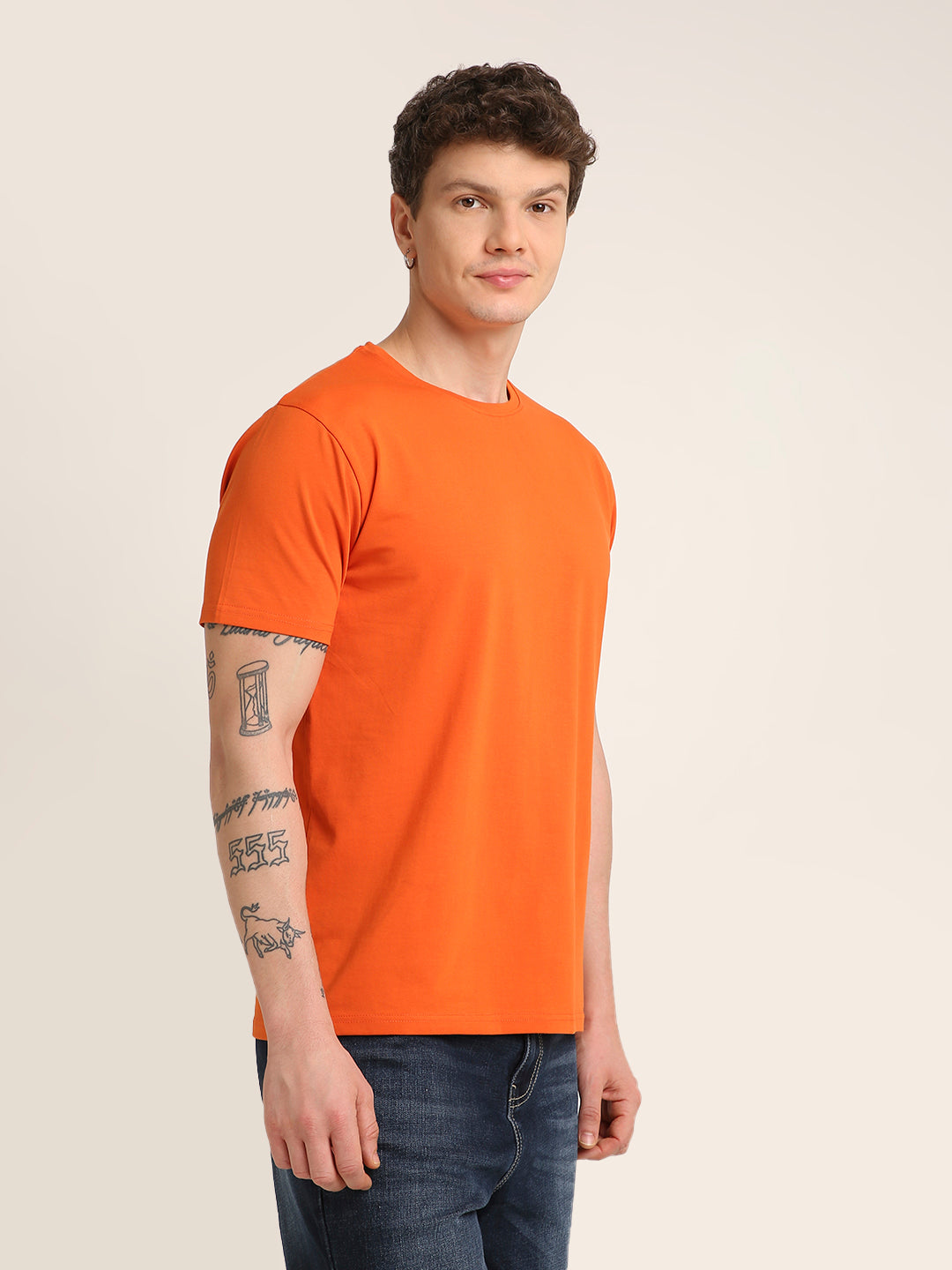 REGULAR FIT T-SHIRT: ORANGE