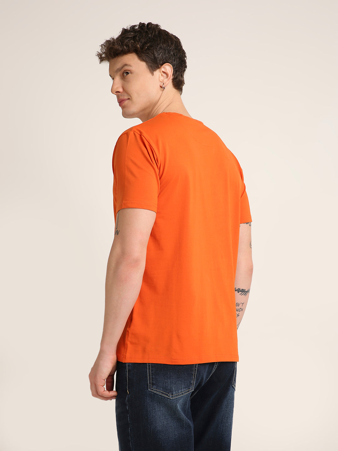 REGULAR FIT T-SHIRT: ORANGE