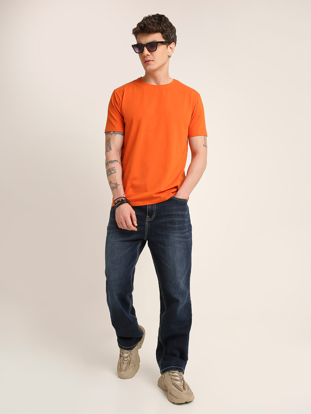 REGULAR FIT T-SHIRT: ORANGE