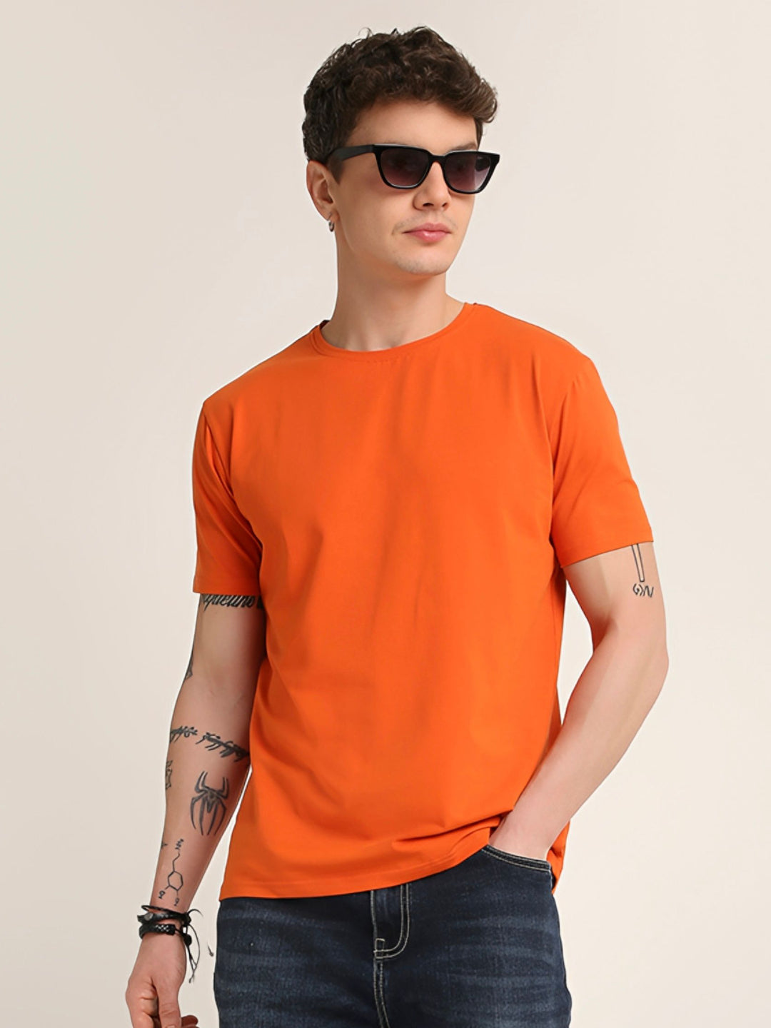 REGULAR FIT T-SHIRT: ORANGE
