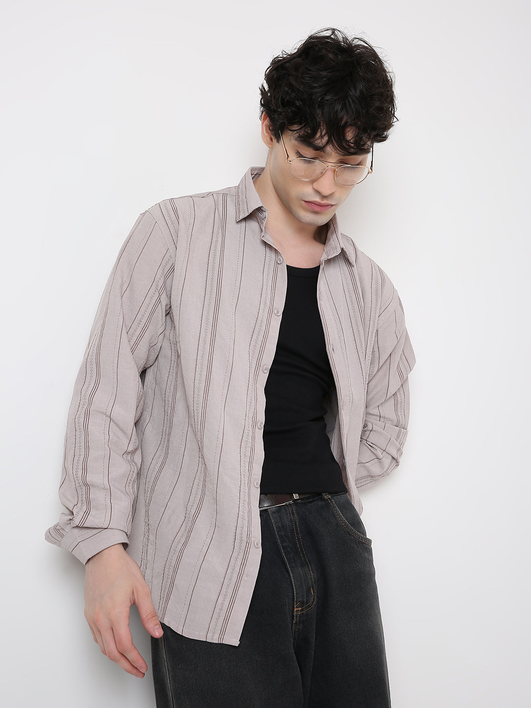 SLEEK VERTICAL STRIPED CASUAL SHIRT