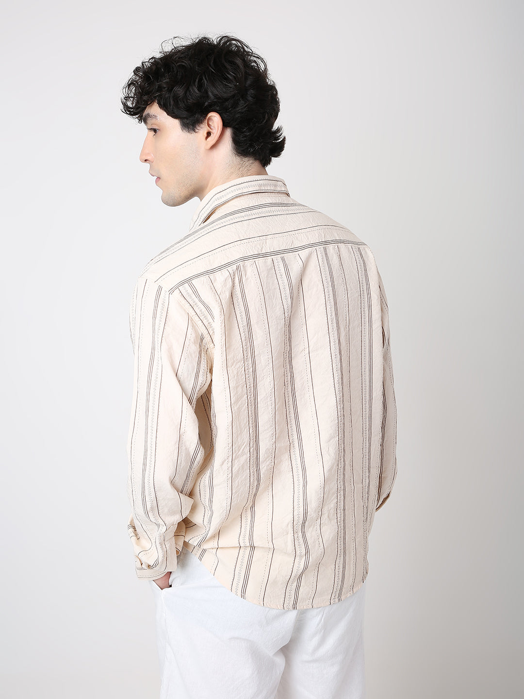 SLEEK VERTICAL STRIPED CASUAL SHIRT