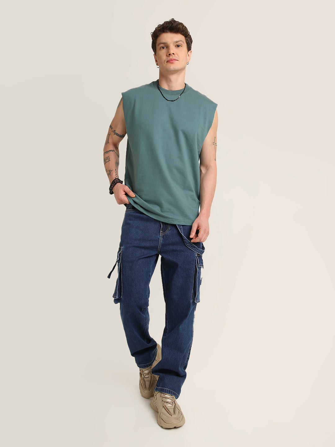 Oversize Sleeveless Tshirt: Sapphire Blue