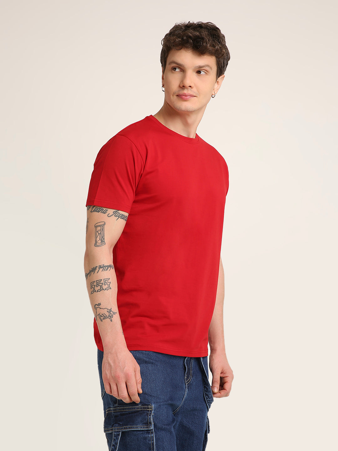 REGULAR FIT T-SHIRT: RED