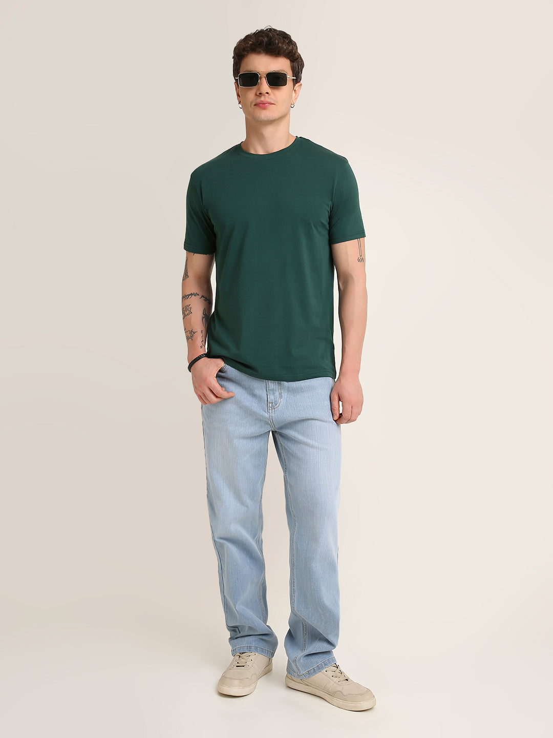 REGULAR FIT T-SHIRT: GREEN
