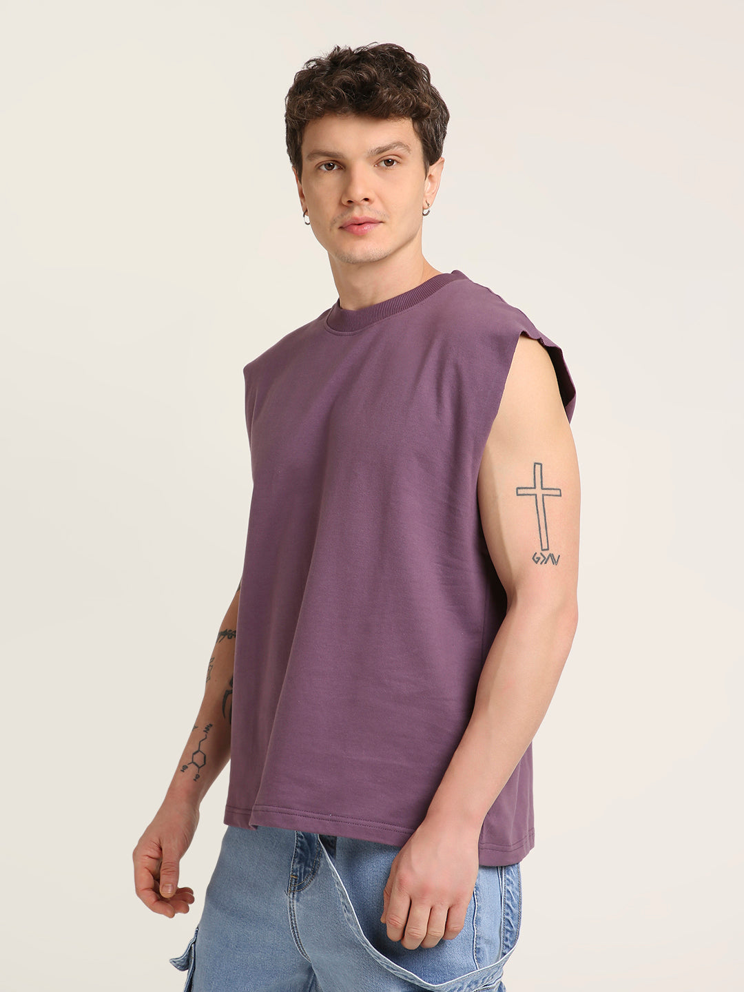 Oversize Sleeveless Tshirt: Grape