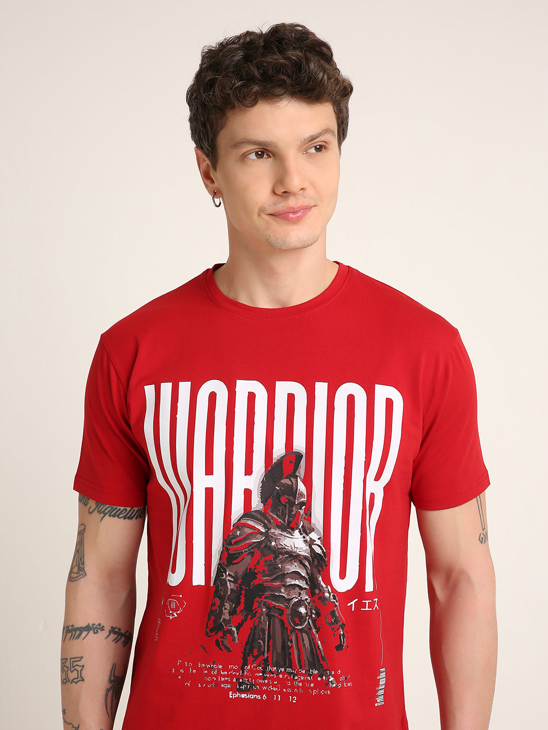 Warrior Graphic Printed Premium Cotton T-Shirt