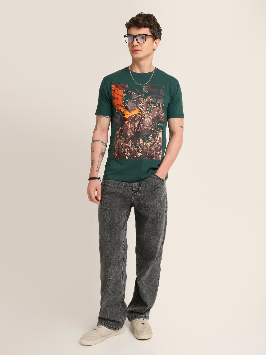 Arthur Warrior Graphic Printed Premium Cotton T-Shirt