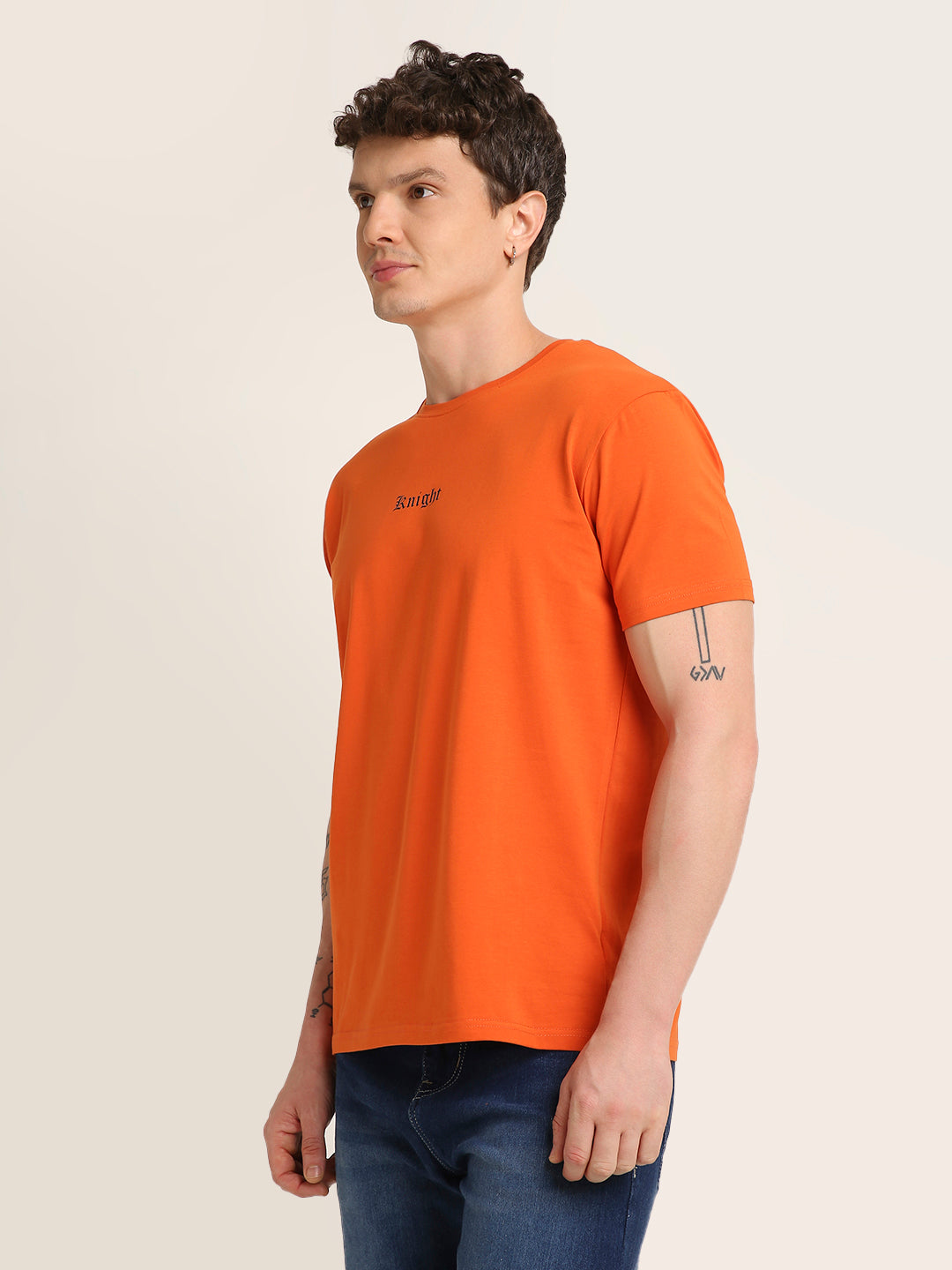 Knight Back Graphic Printed Premium Cotton T-Shirt