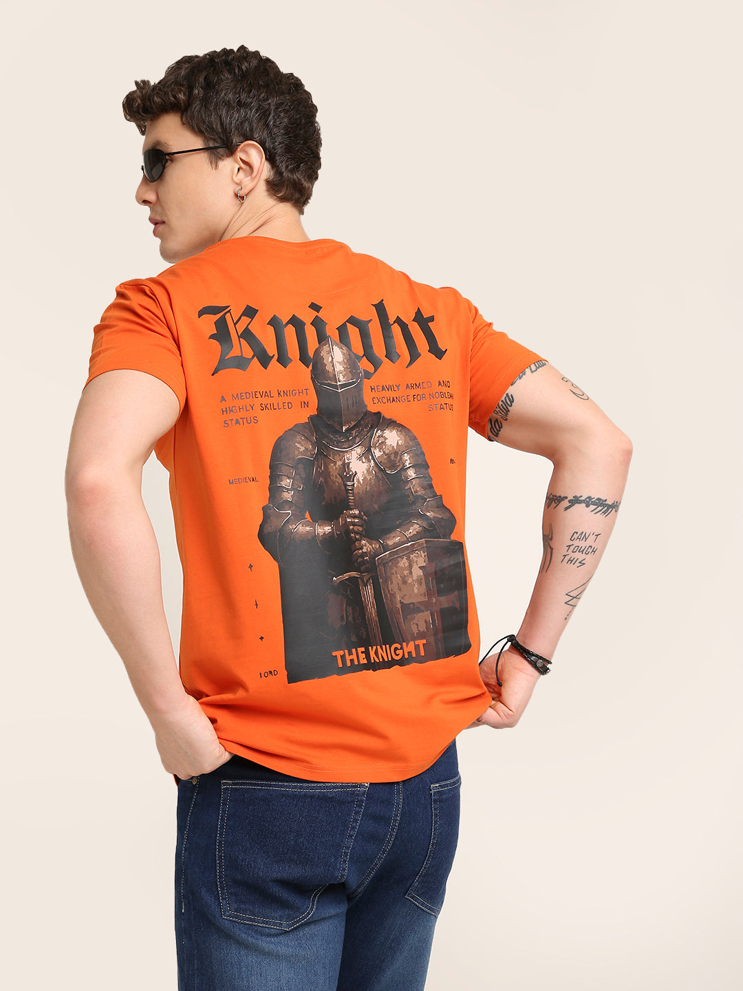 Knight Back Graphic Printed Premium Cotton T-Shirt