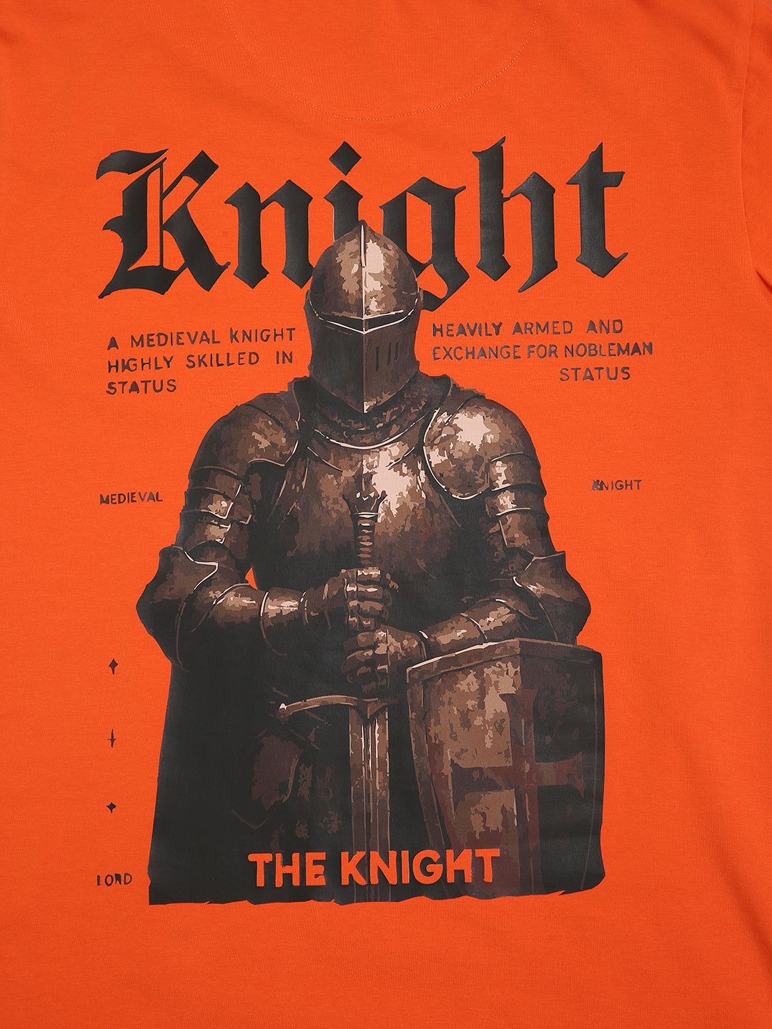 Knight Back Graphic Printed Premium Cotton T-Shirt
