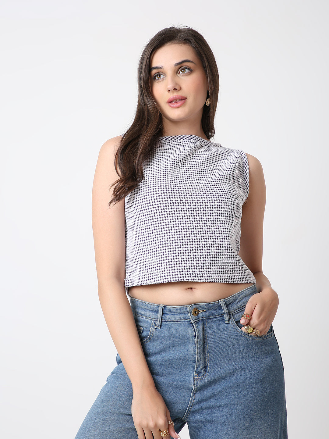 CLASSIC HOUNDSTOOTH PURE CROP TOP