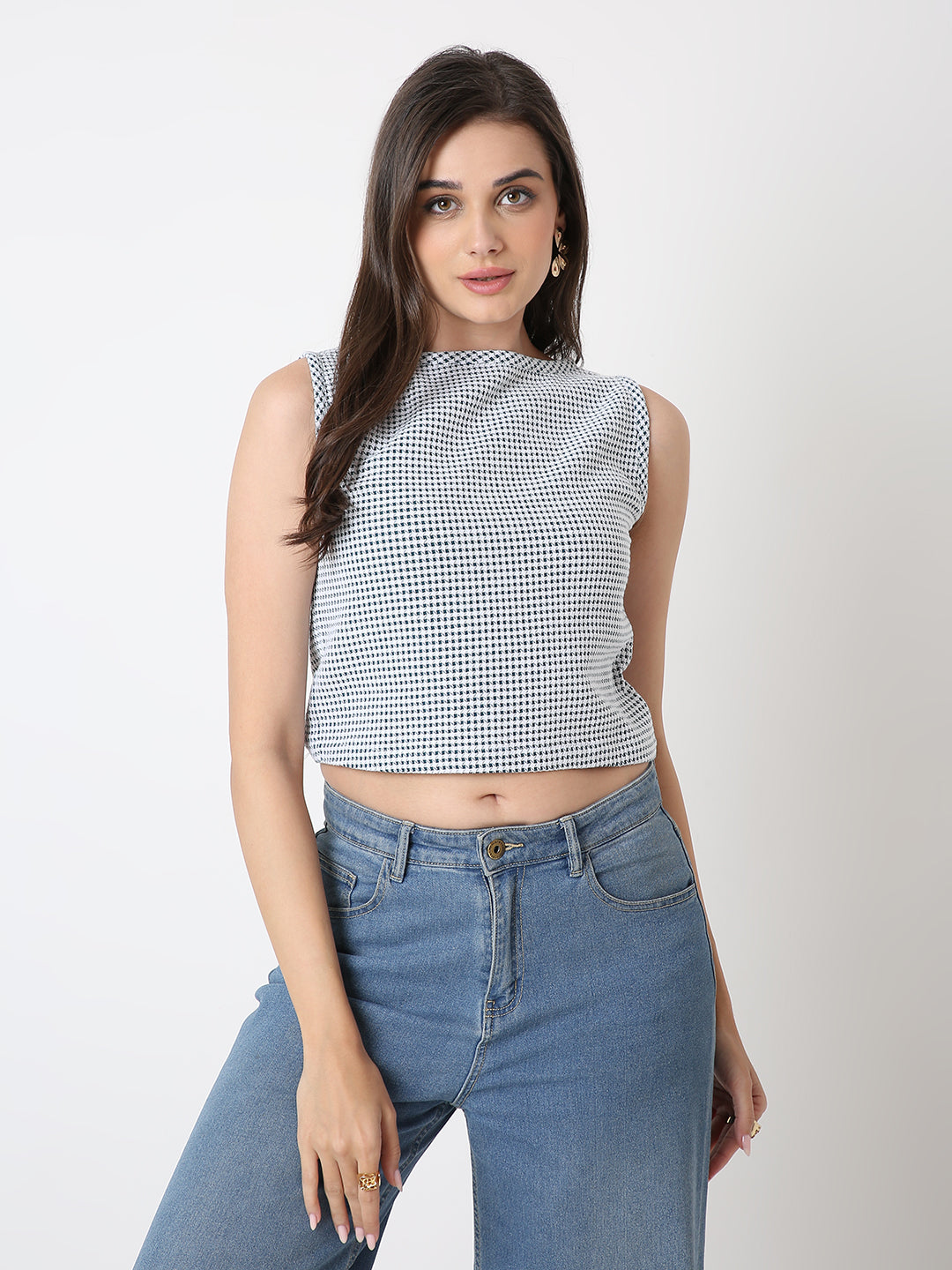 CLASSIC HOUNDSTOOTH PURE CROP TOP