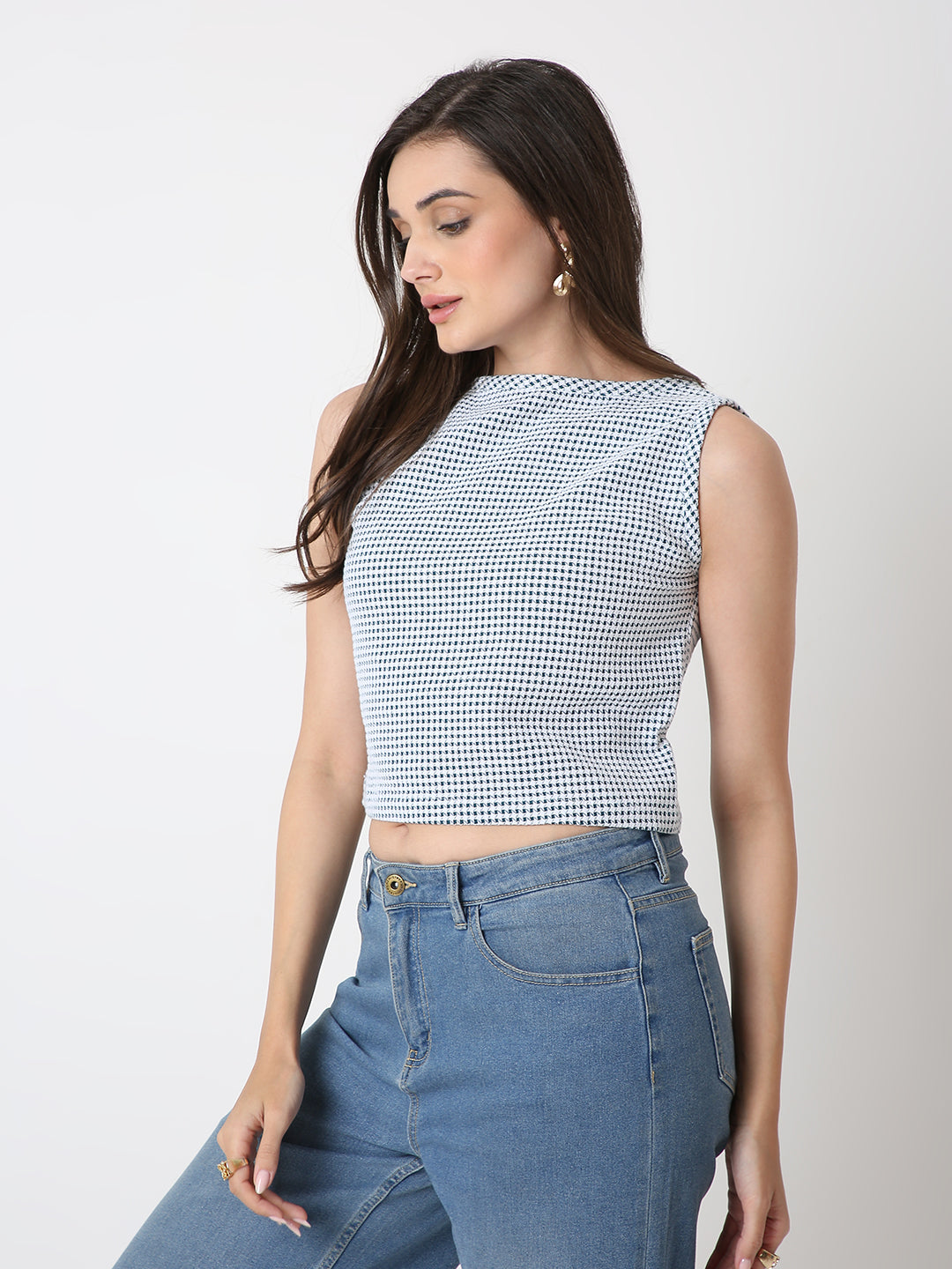 CLASSIC HOUNDSTOOTH PURE CROP TOP
