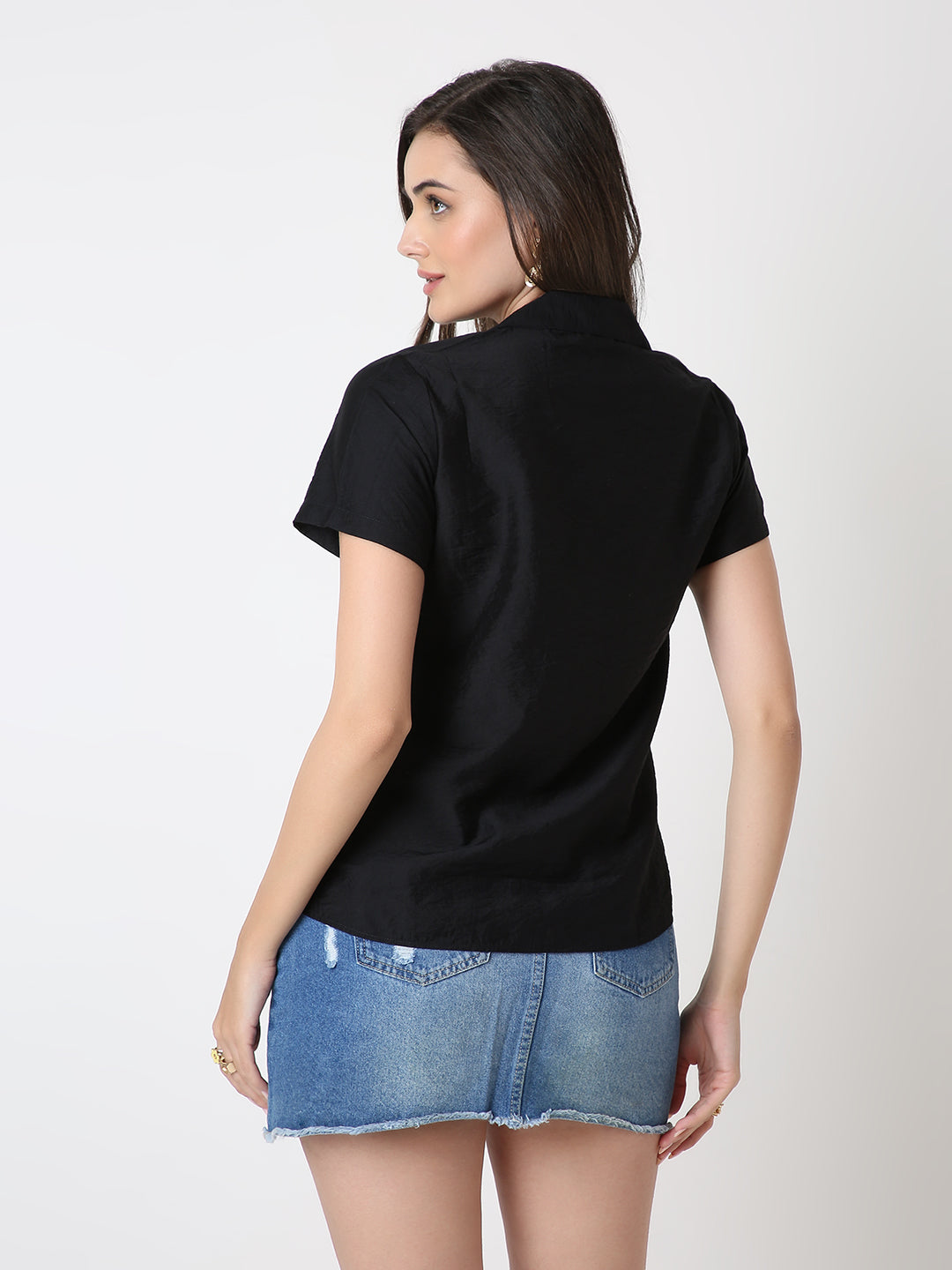 BLACK CLASSIC VISCOSE SHIRT
