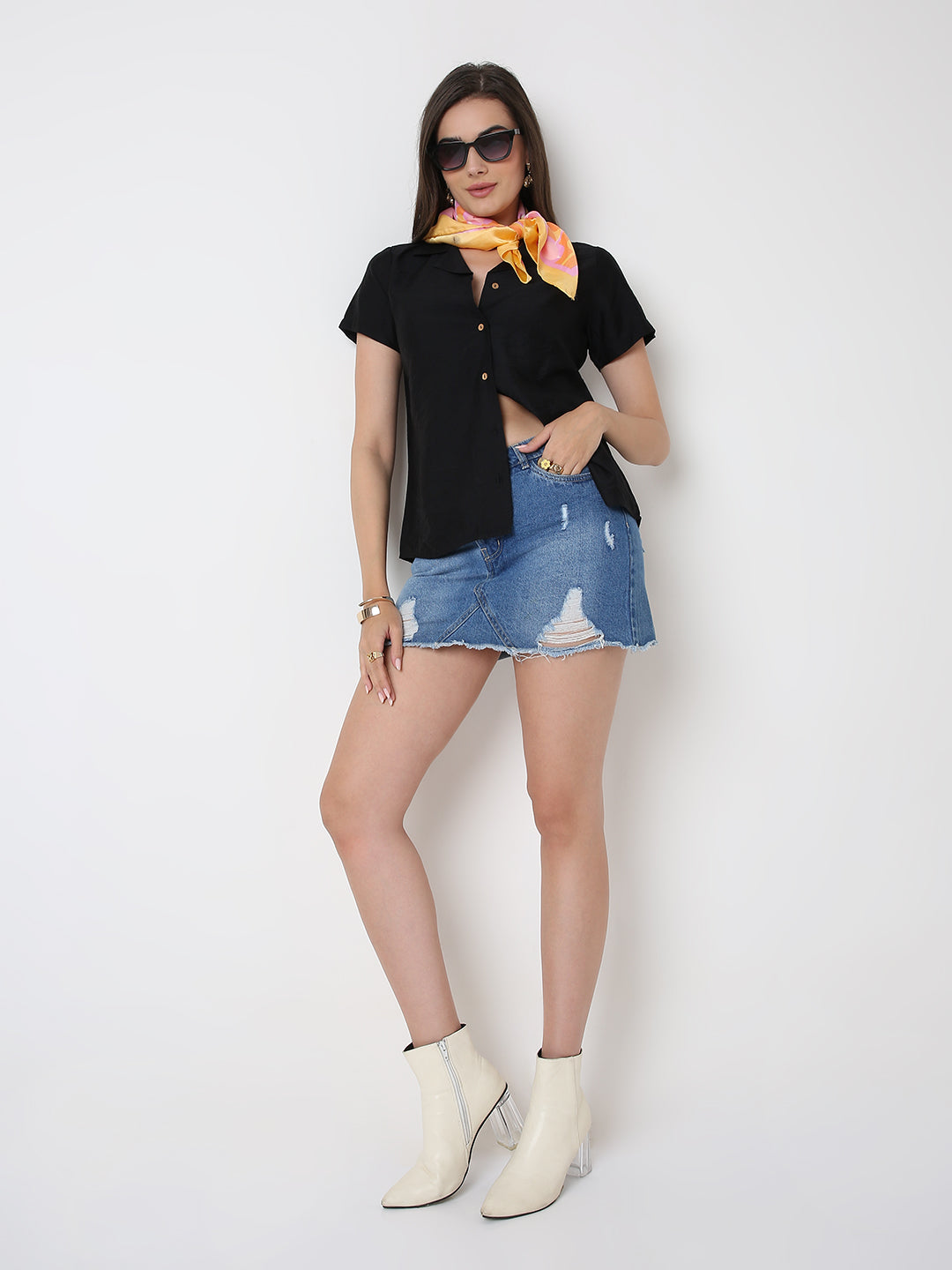 BLACK CLASSIC VISCOSE SHIRT