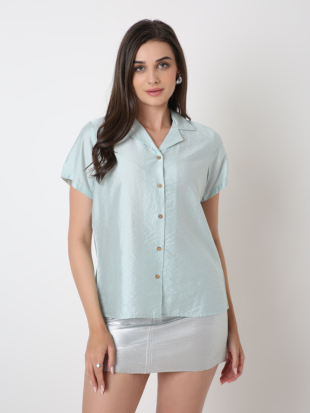 MINT GREEN CLASSIC VISCOSE SHIRT