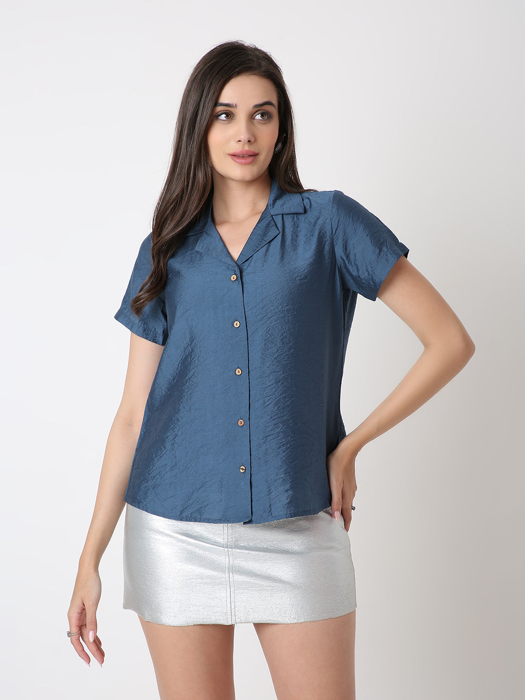 BLUE CLASSIC VISCOSE SHIRT