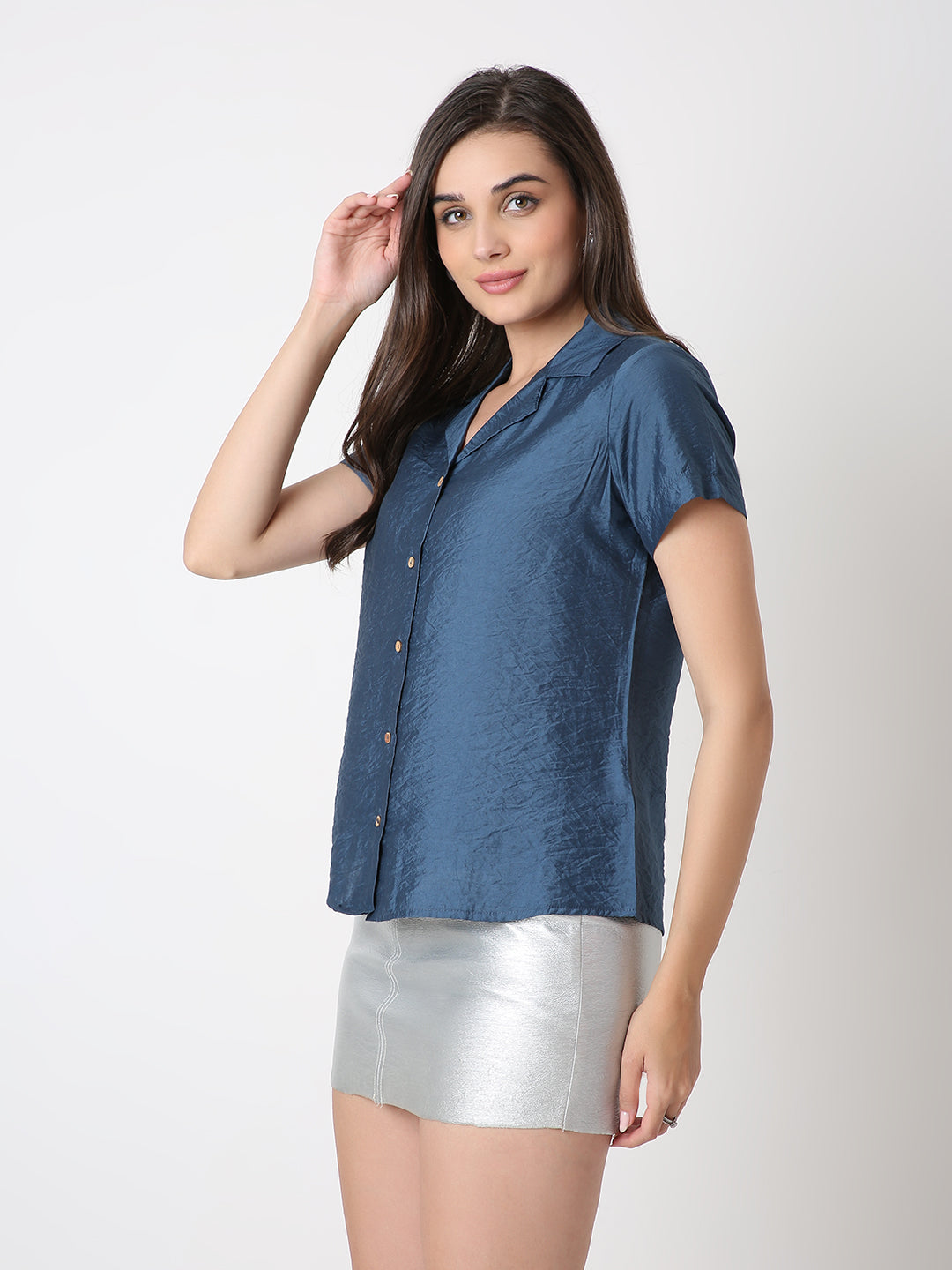 BLUE CLASSIC VISCOSE SHIRT