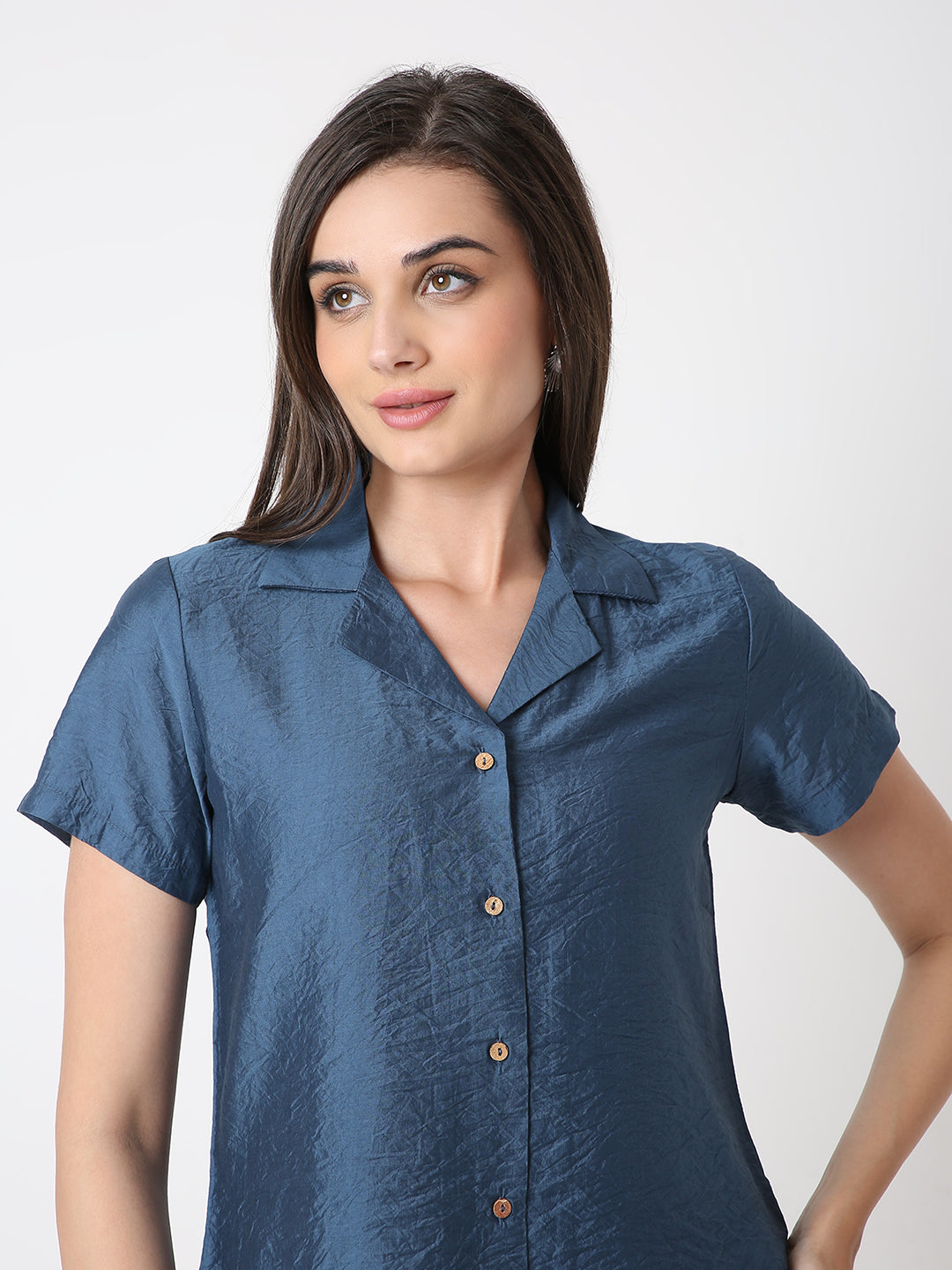 BLUE CLASSIC VISCOSE SHIRT
