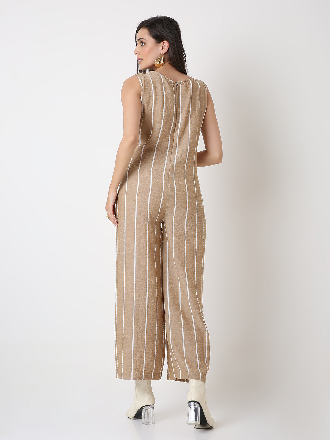 CLASSIC MUSTARD STRIPED JUMPSUIT
