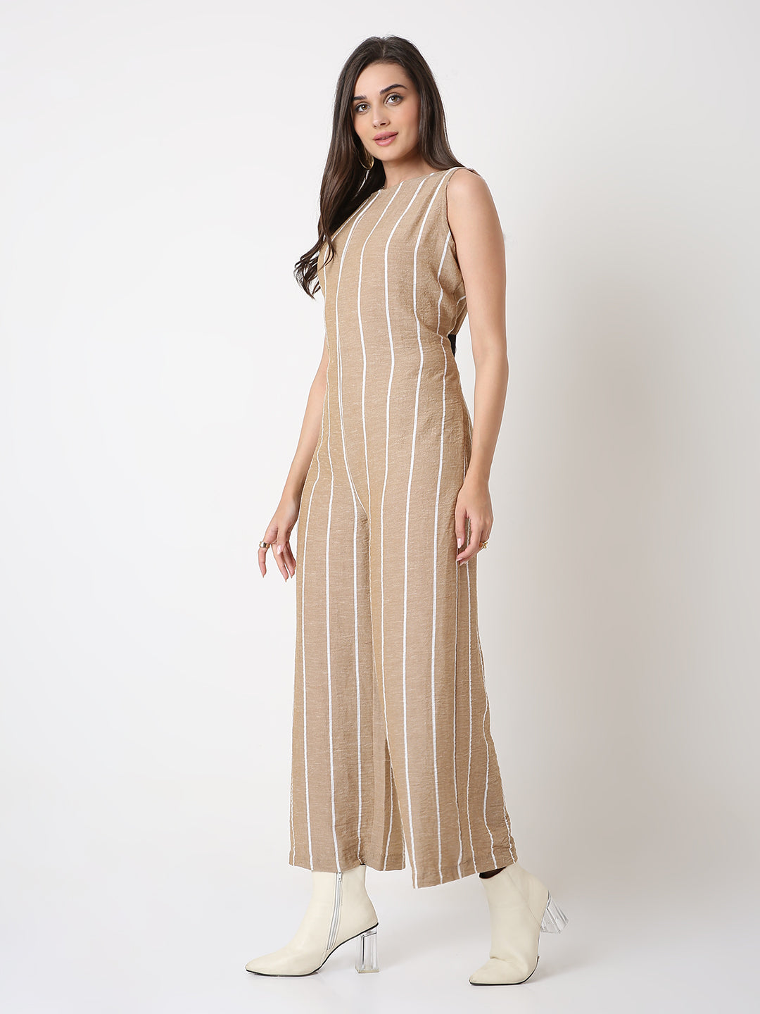 CLASSIC MUSTARD STRIPED JUMPSUIT