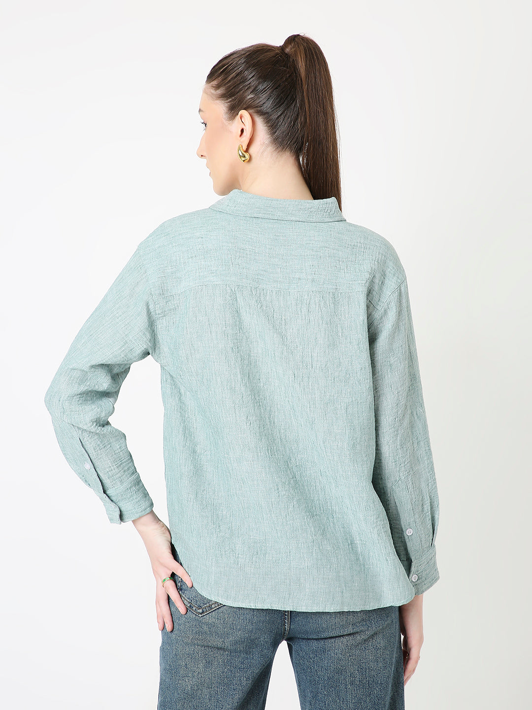 CLASSIC LINEN BLEND BUTTON-DOWN SHIRT