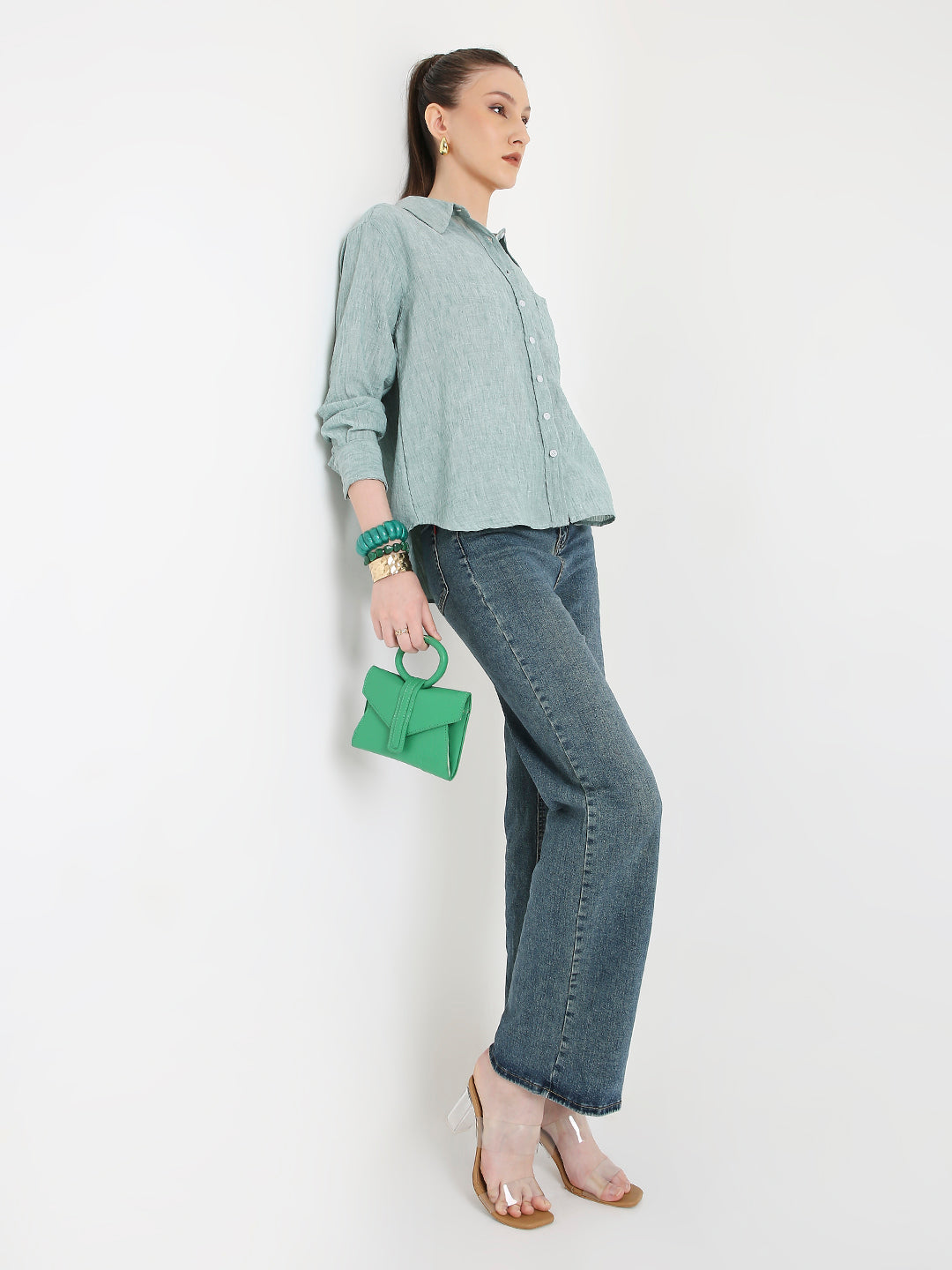 CLASSIC LINEN BLEND BUTTON-DOWN SHIRT