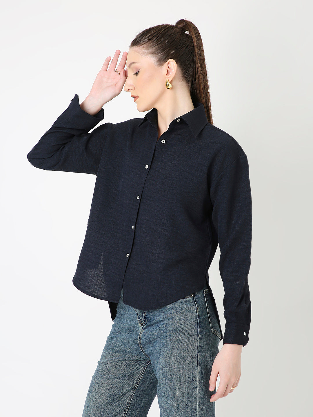 CLASSIC NAVY BLUE BUTTON-DOWN SHIRT