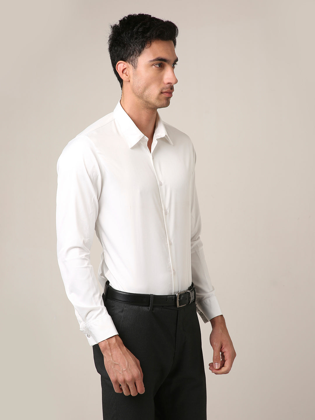 Classic White Satin Formal Shirt