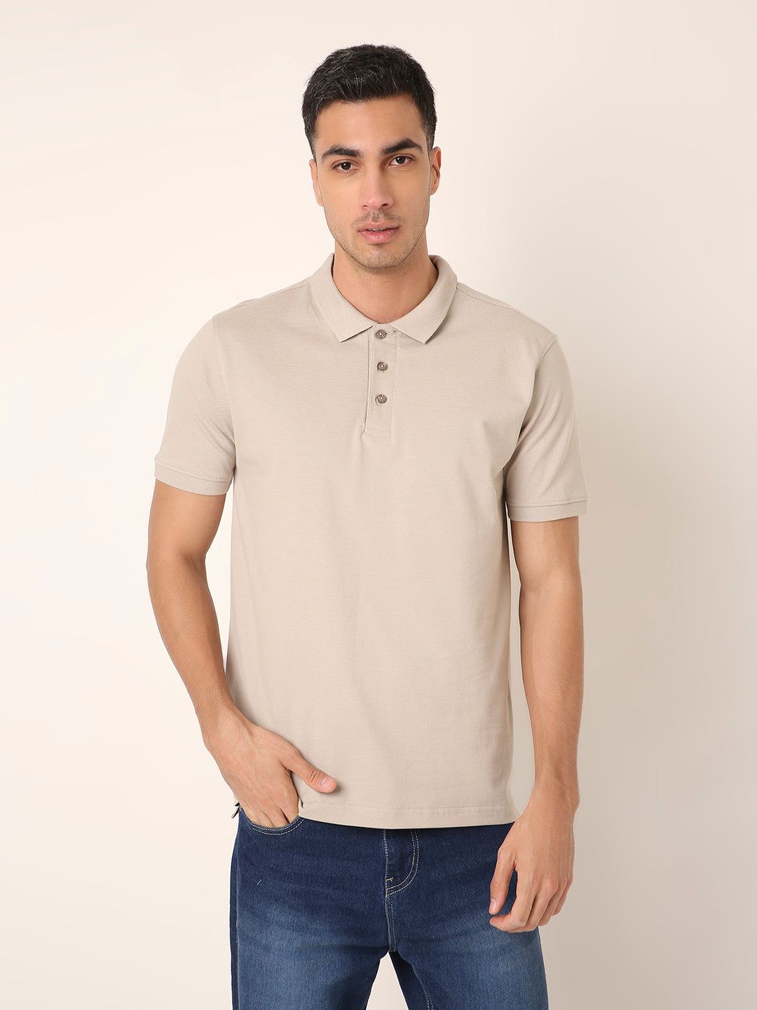 Classic Beige Polo T-Shirt
