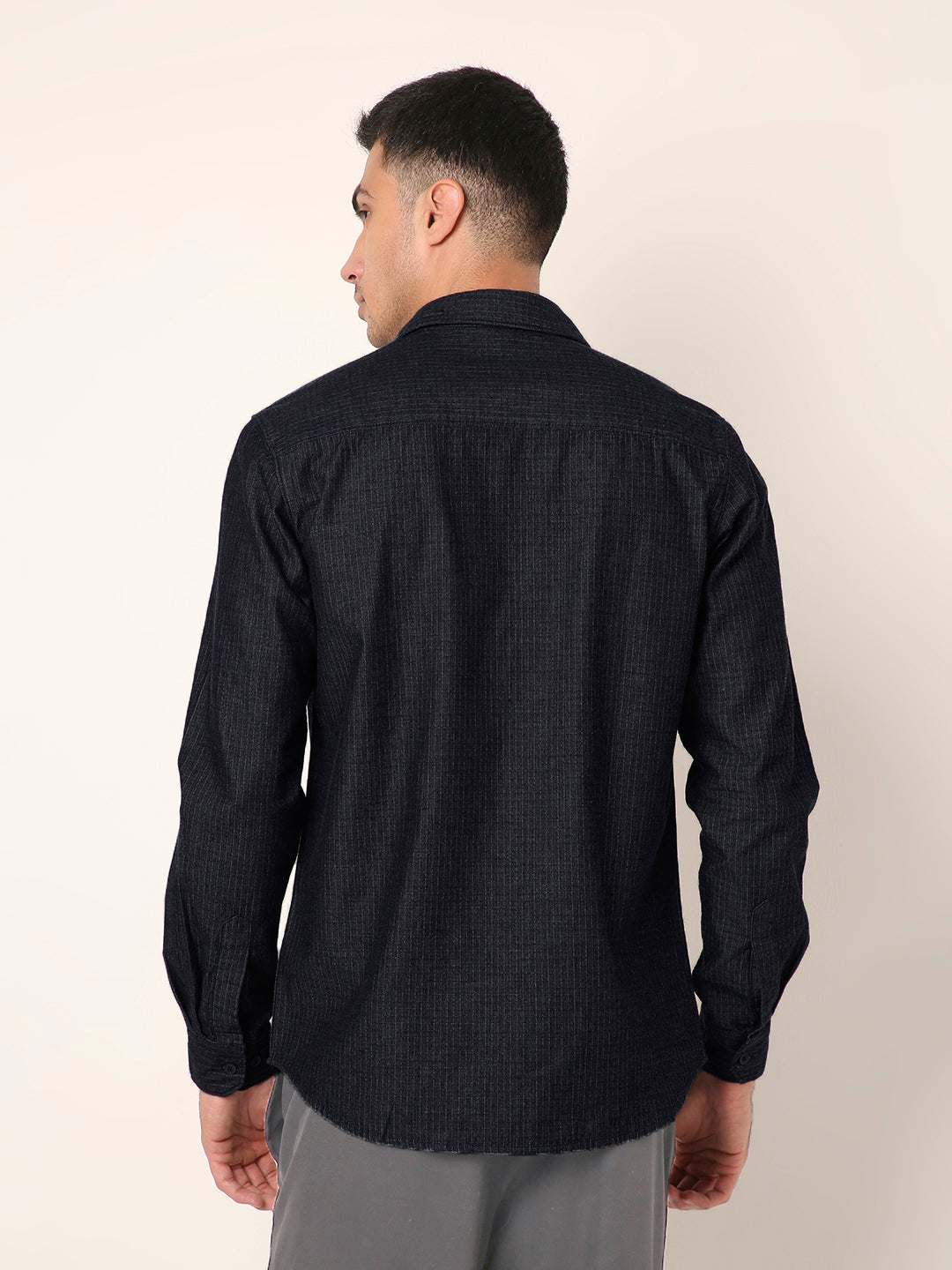 Casual Denim DARK Blue Button-Down Shirt