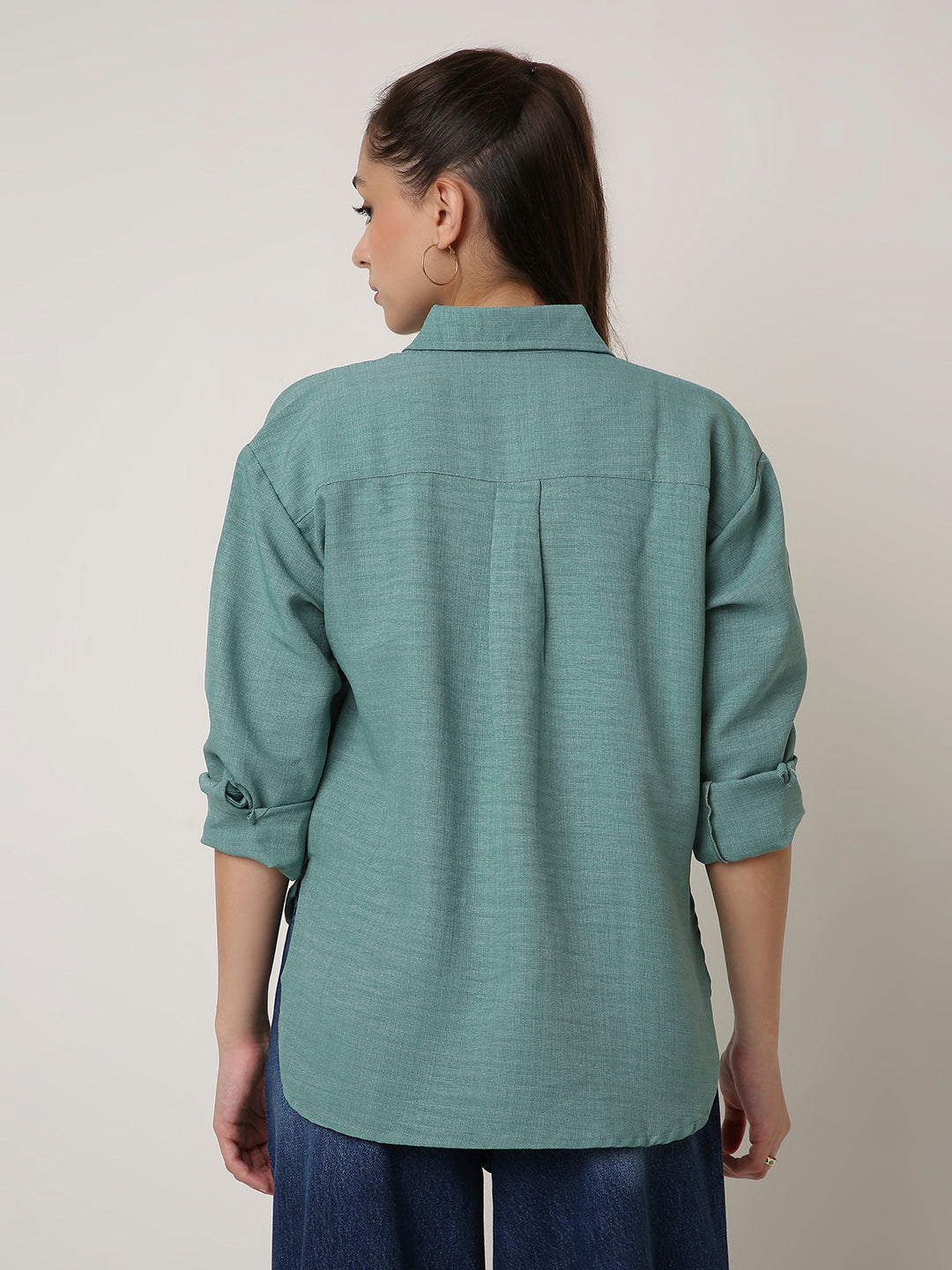 GREEN STRUCTURED COMFORT SHIRT