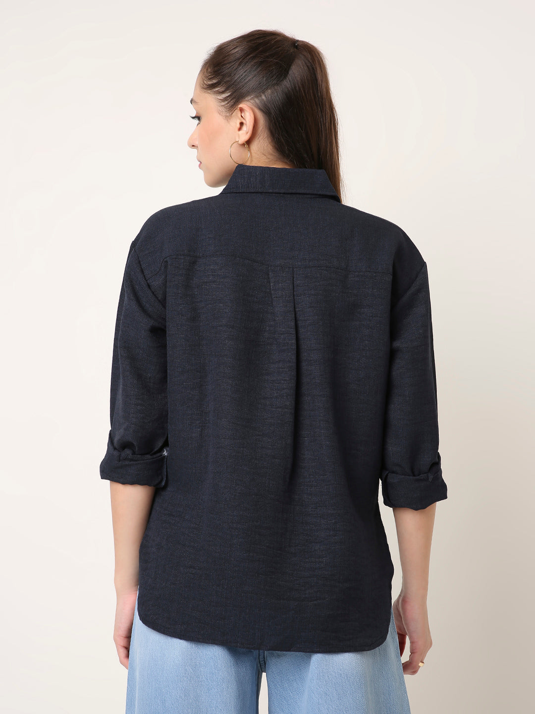 NAVY BLUE STRUCTURED COMFORT SHIRT